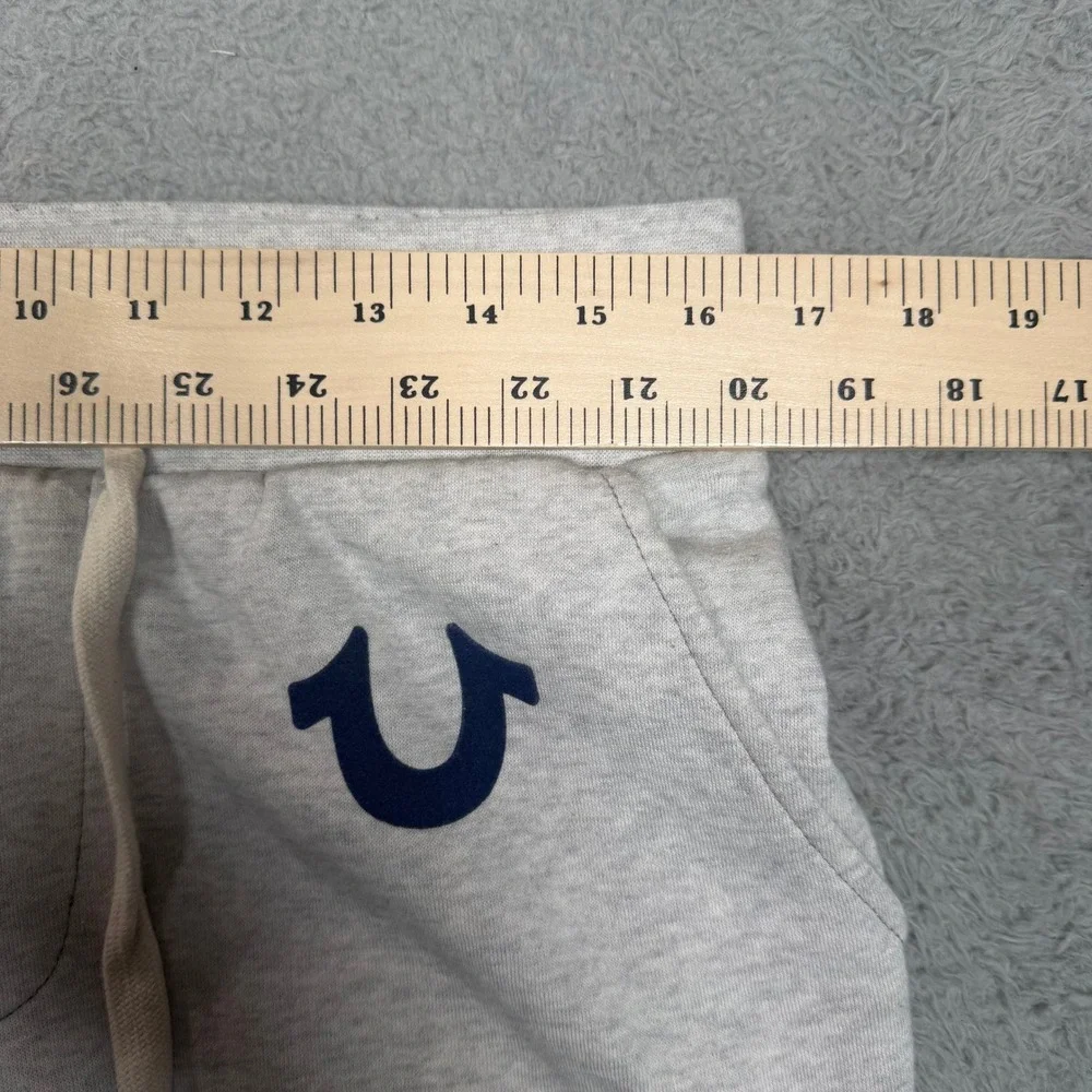 True‎ Religion Mens Heather Gray Horseshoe Logo Jogger Sweatpants Small S Gray